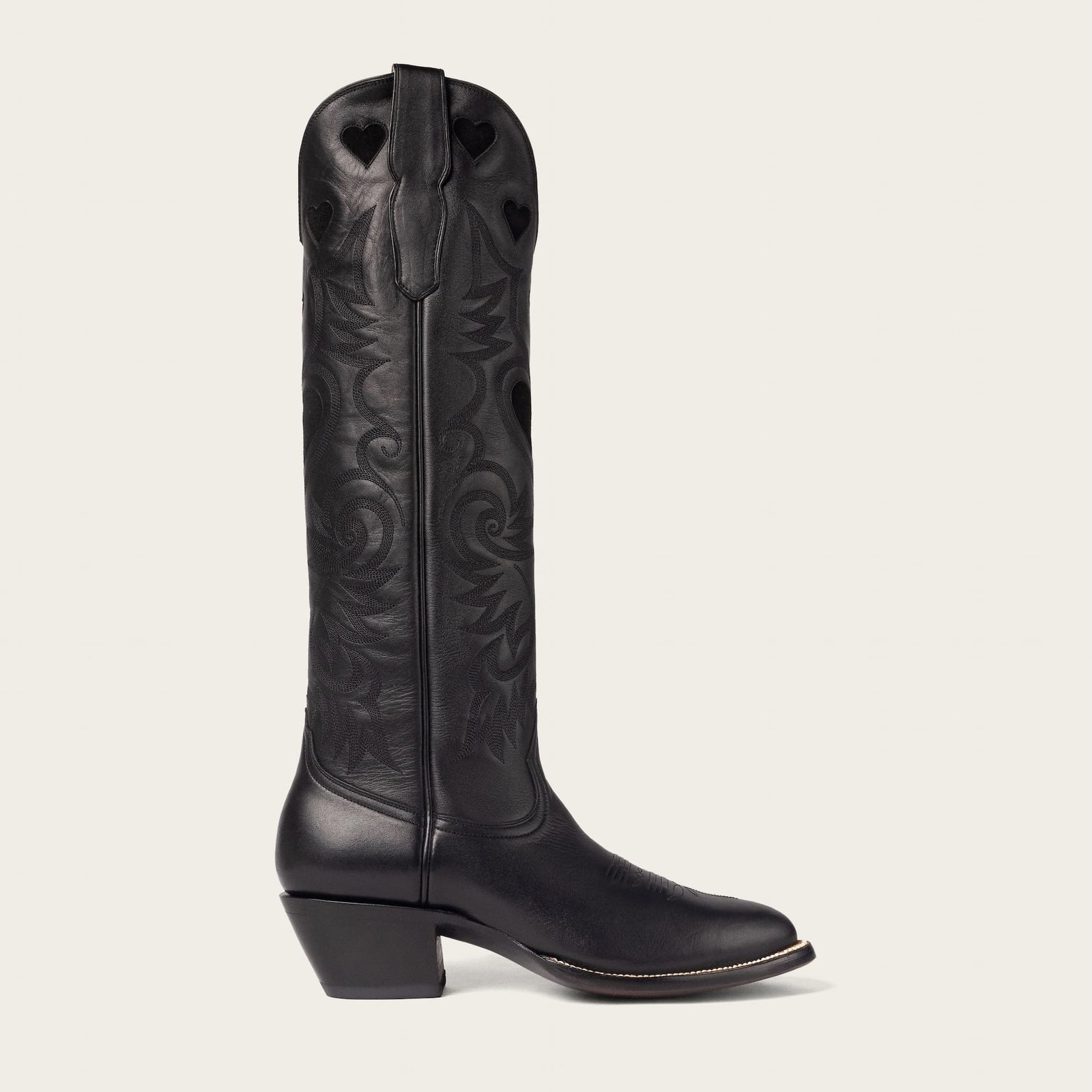 The Heart Boot Black and Black Suede