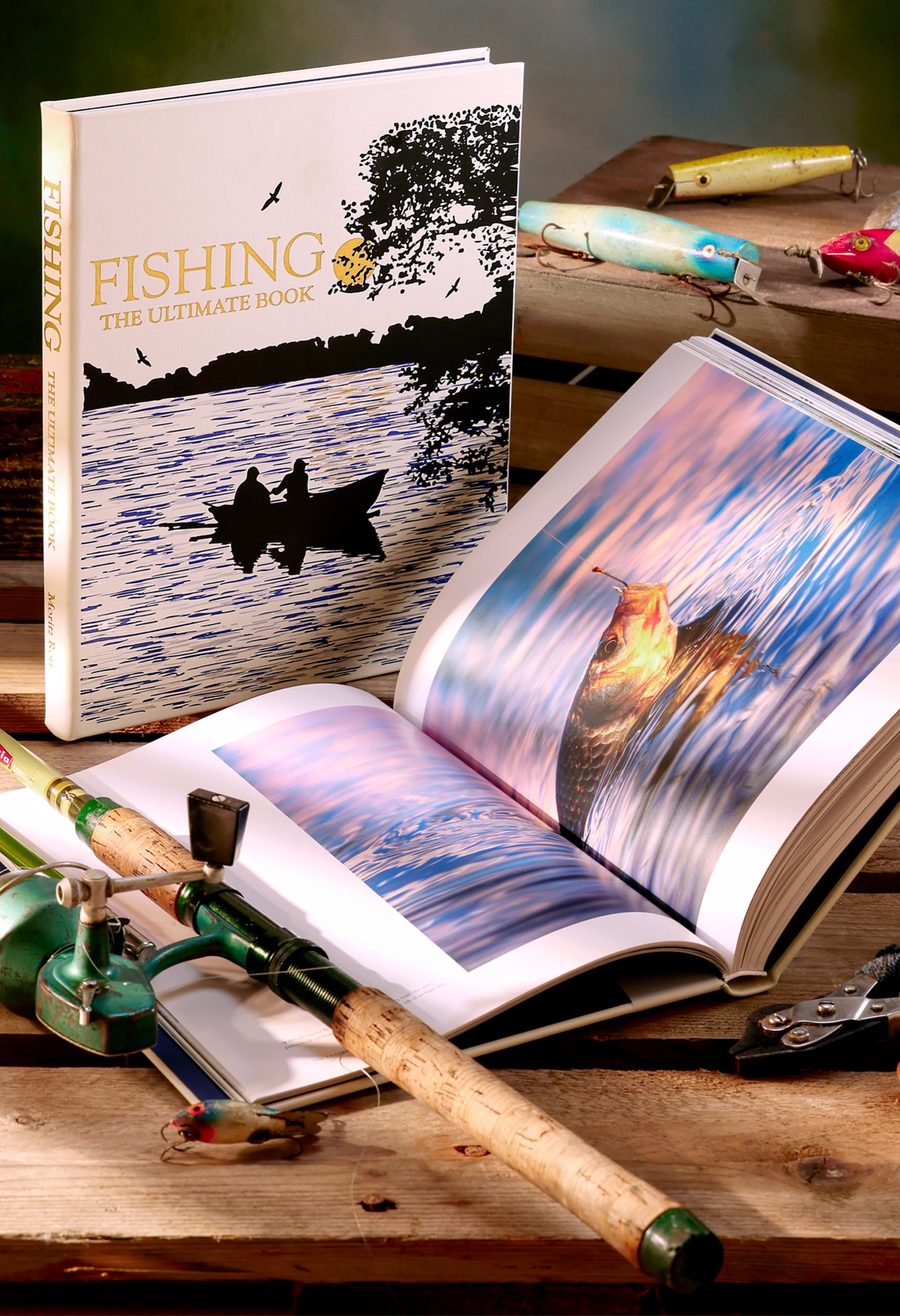 A leather-bound edition of Fishing: The Ultimate Book.