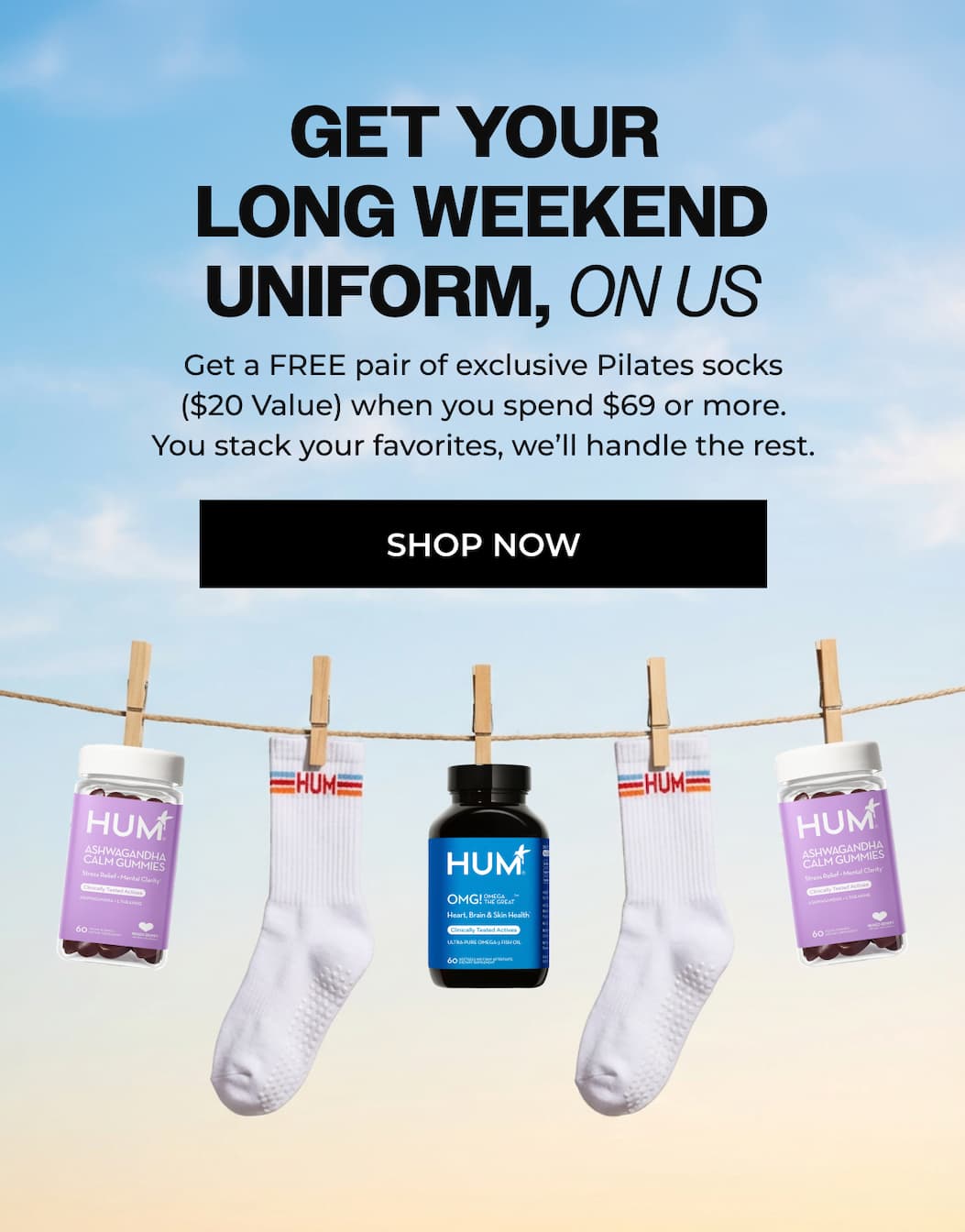 Pilates Grip Socks, on us for a limited time