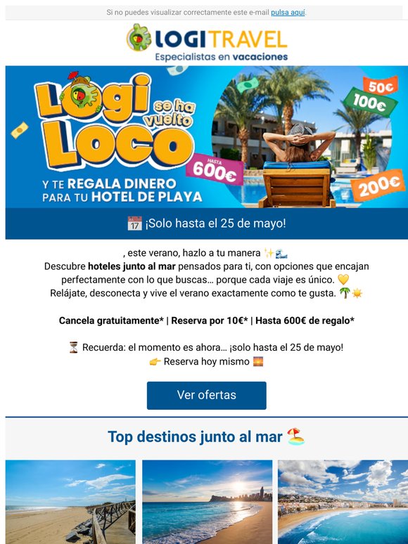 Hoteles de playa desde 43€/noche