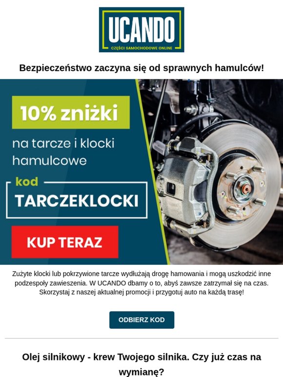 Twoje hamulce potrzebują wymiany? Mamy -10% zniżki na tarcze i klocki! 🛑