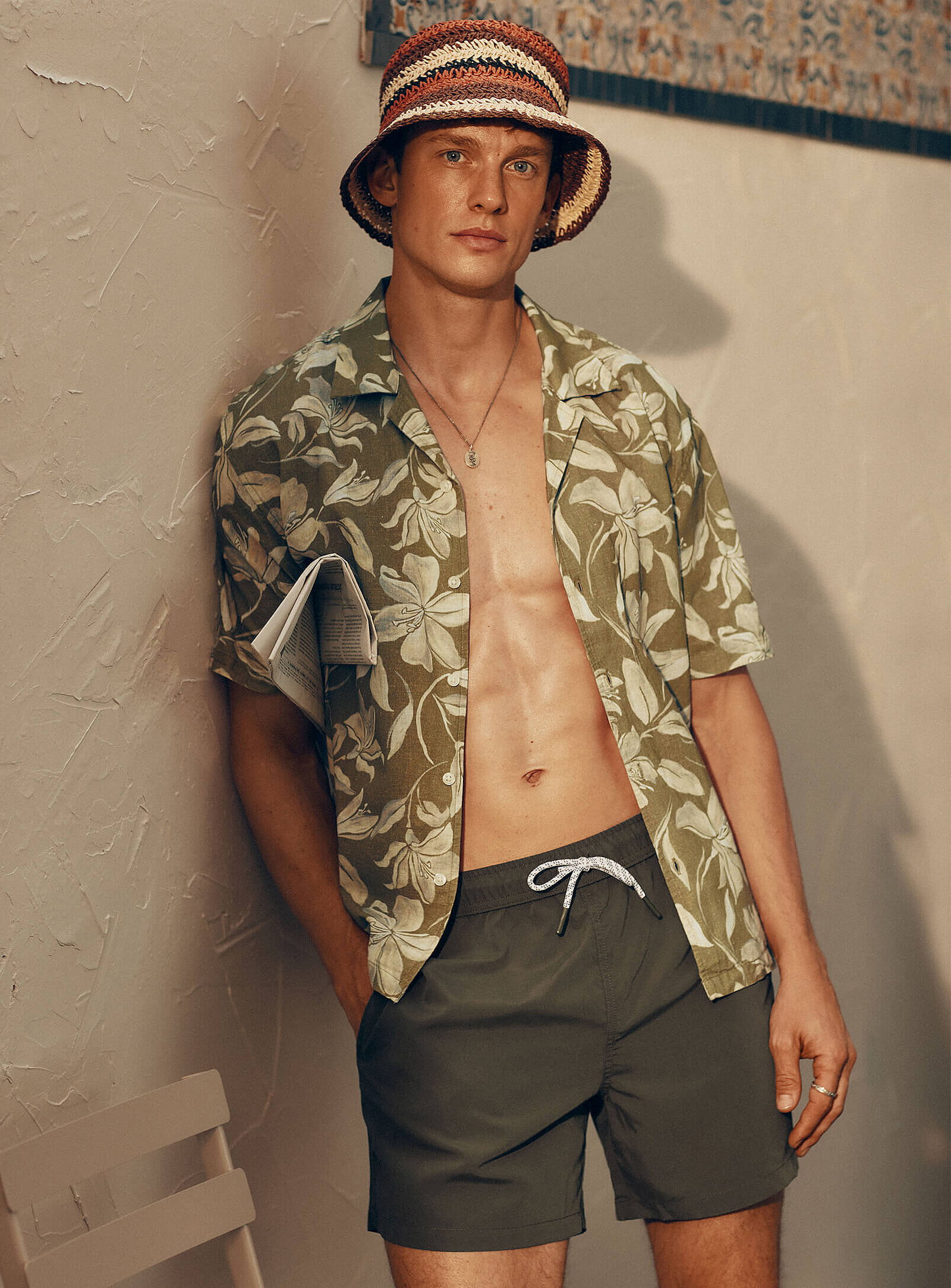 Solid-coloured swim short