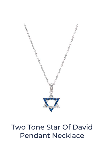 Two Tone Star OF David Pendant Necklace