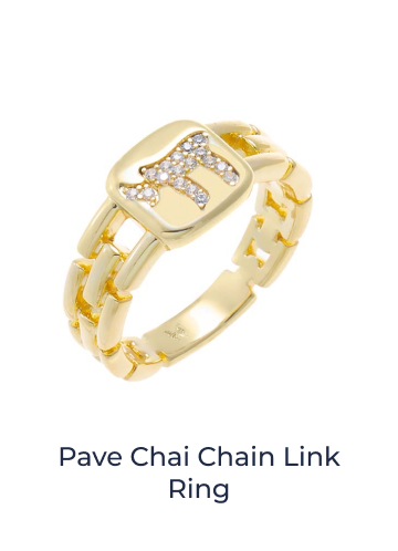 Pave Chai Chain Link Ring
