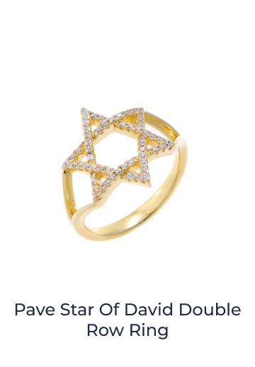 Pave Star Of David Double Row RIng