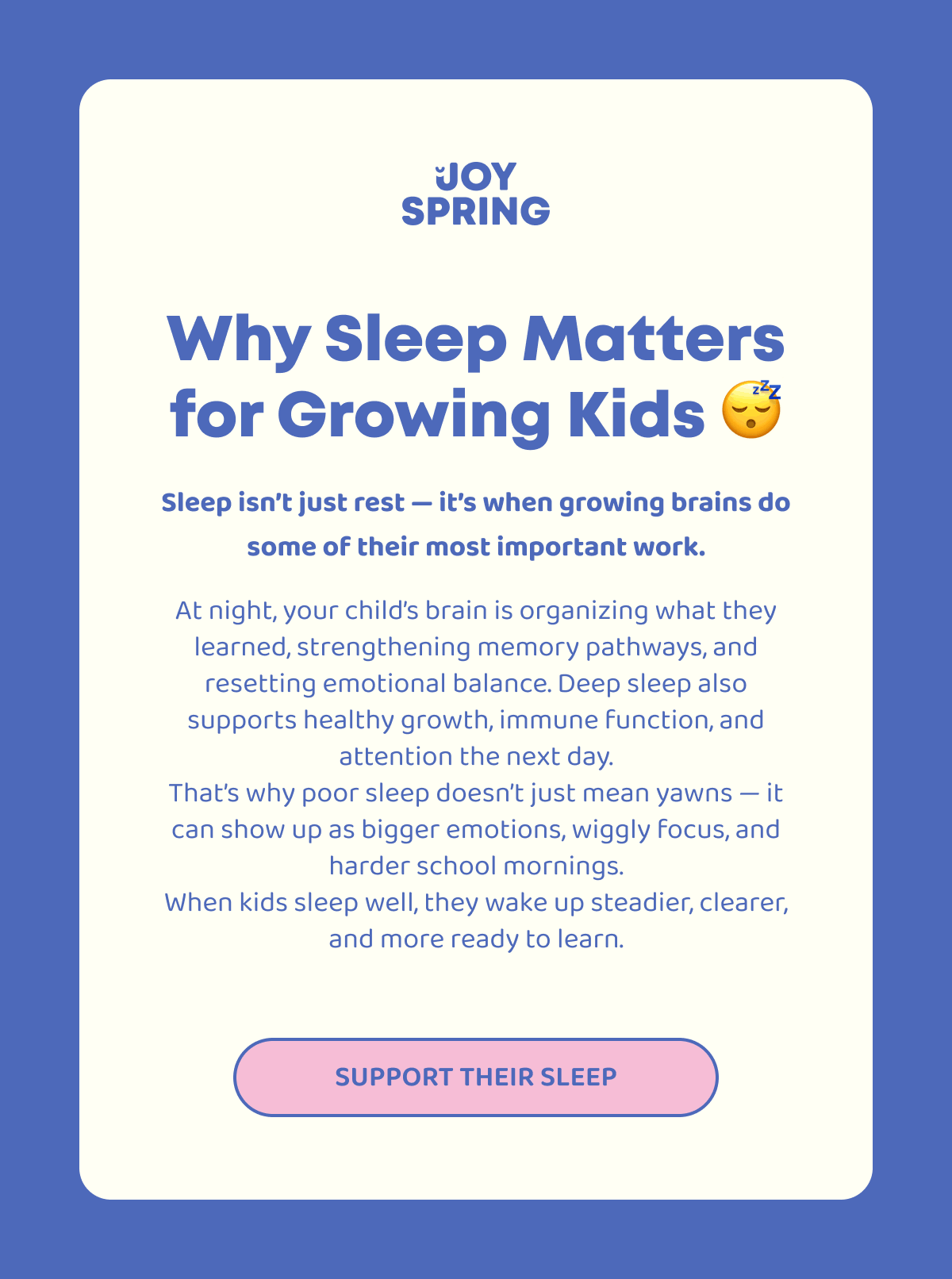 Why sleep matters for growing kids?