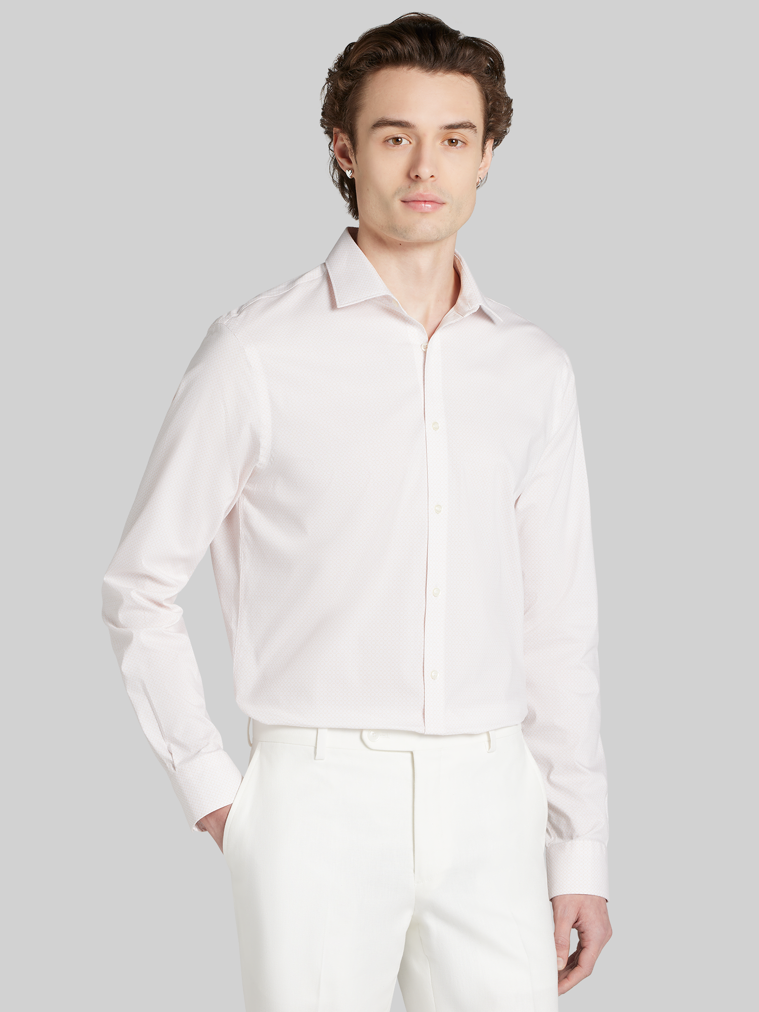 Egara Skinny Fit Triangles Dress Shirt