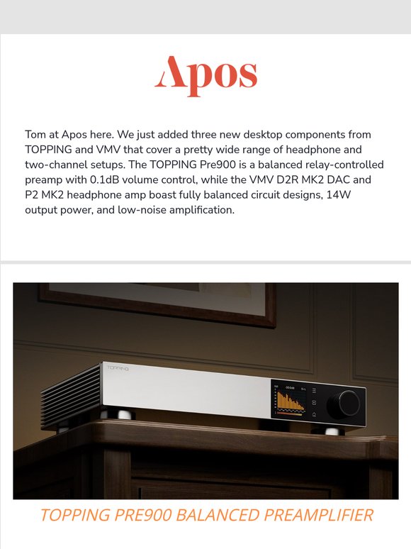 New TOPPING and VMV desktop flagships