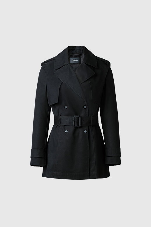 ADVA Mid-Length Buckled Belt Trench for Women
