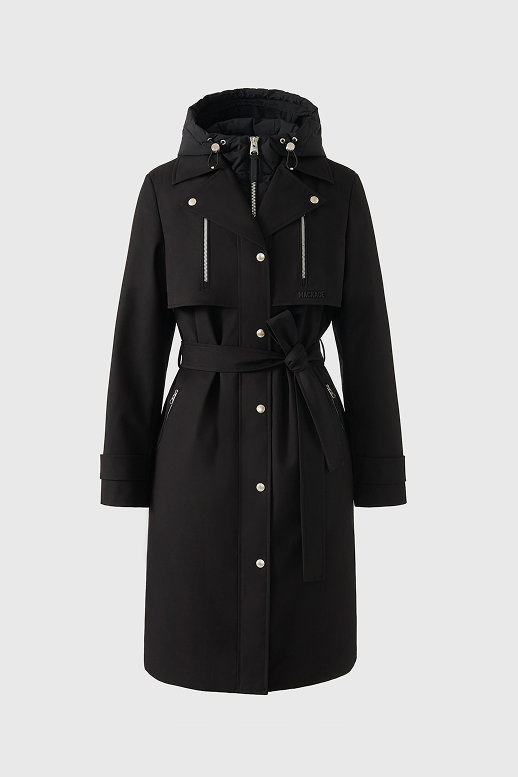 SIOBHAN Down Trench Coat with Removable Bib for Women