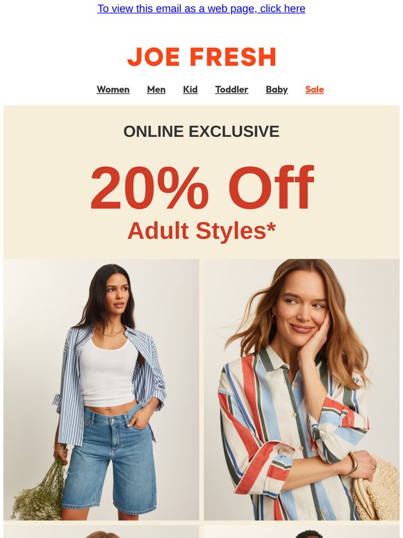 20% Off, Just in Time for the Long Weekend