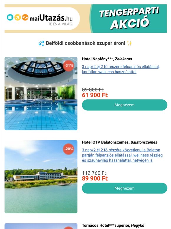 Csomagolj! 🌊 Várnak a belföldi élmények és a Tengerparti Akció! 🌴