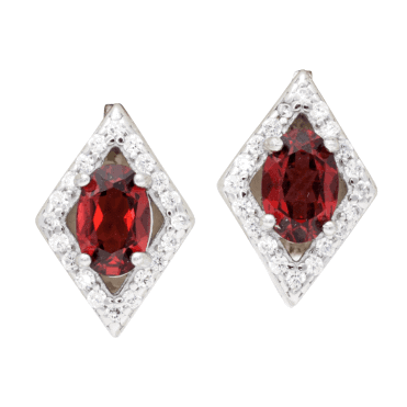 Garnet & White Zircon Kite Clusters