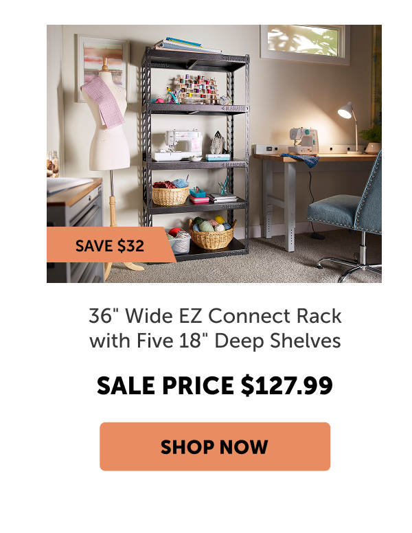 36" Wide EZ Connect Rack with Five 18" Deep Shelves