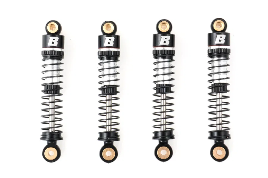 BATRAZZI 45mm Oil-filled Aluminum Shocks with Quick-Change for FMS FCX24 & FCX18 Silver (4pcs)