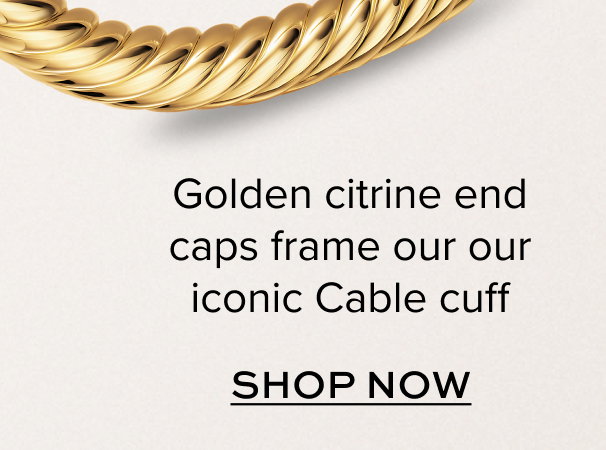 Gold citrine and caps frame our iconic Cable cuff. Shop Now.