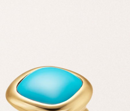 DY Mercer® Color Stone Ring 18K Yellow Gold with Turquoise, 10mm