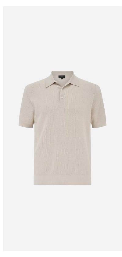 Geo Jacquard Polo In Cream