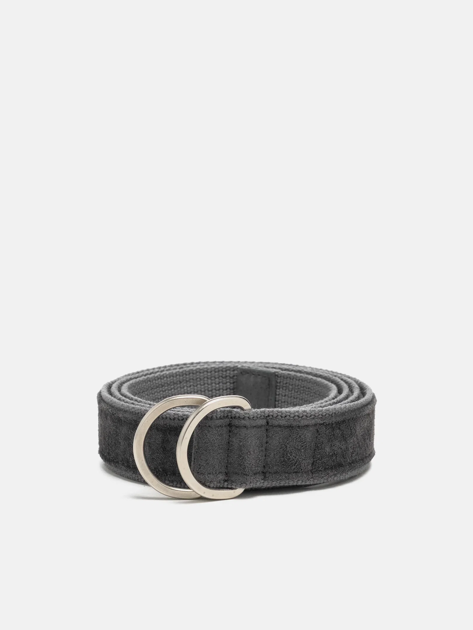 Image of Double Ring Belt Pig Suede Charcoal