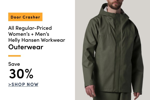 Door Crasher All Regular-Priced Women's + Men's Helly Hansen Workwear Outerwear Save 30%