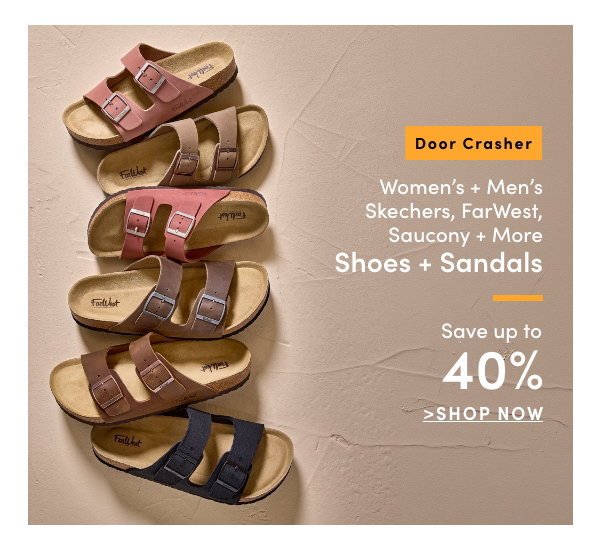 Door Crasher Women's + Men's Skechers, FarWest, Saucony, & More Shoes & Sandals Save up to 40%