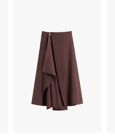 Linen Wrap Skirt Coffee