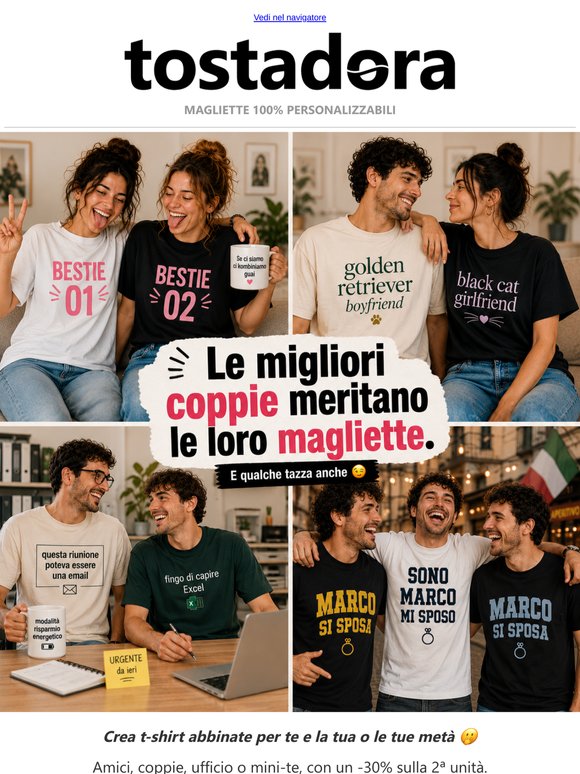 Crea magliette coordinate per coppie iconiche 👯
