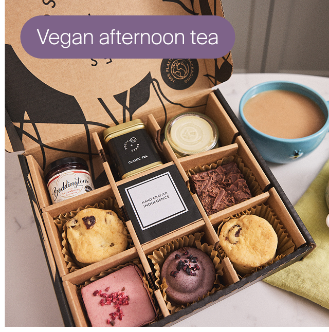 Afternoon Tea Treat Box For One | Plant Based, Gluten Free, Dairy Free, Eggless