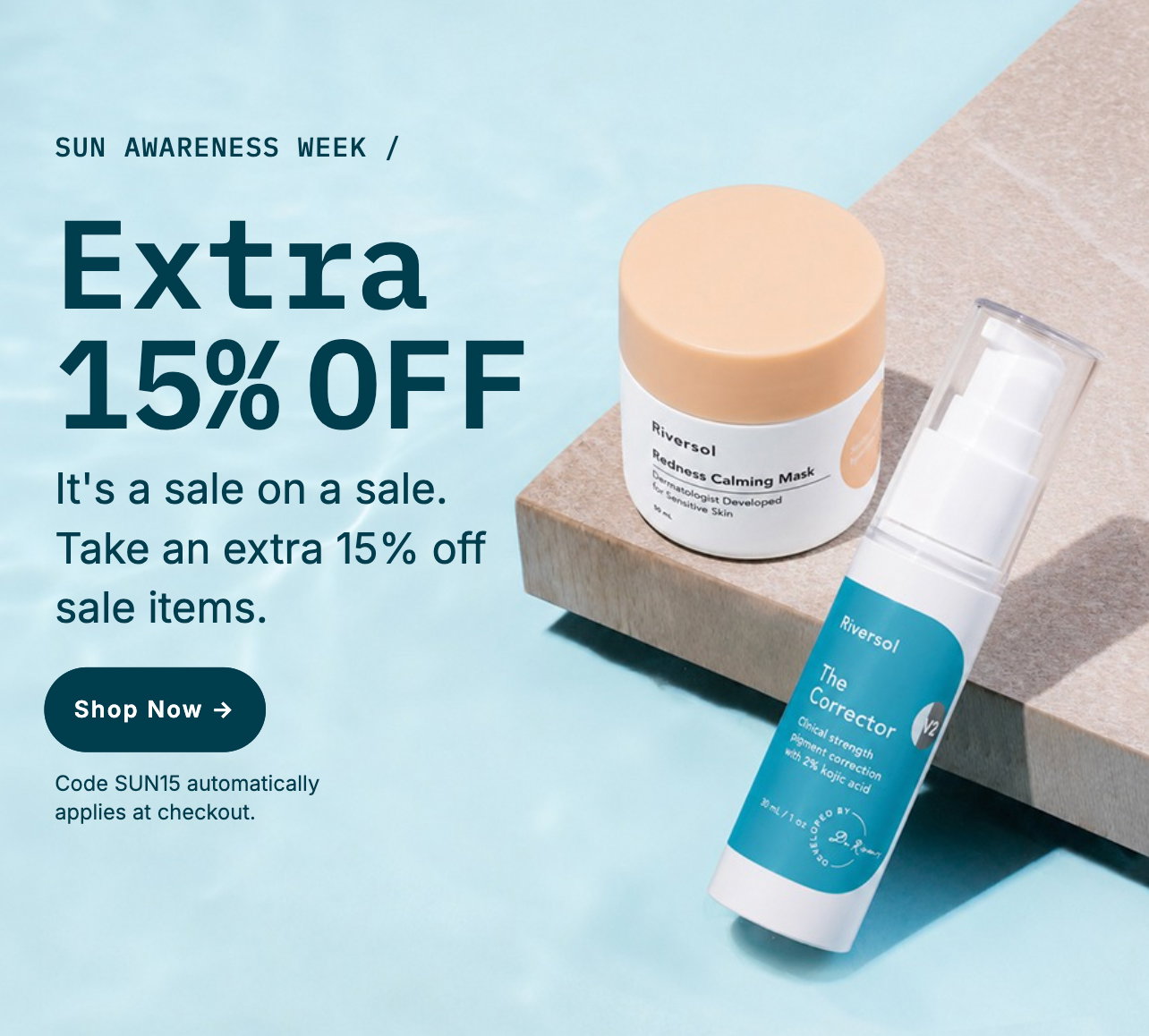Take an extra 15% off sale items with discount code SUN15