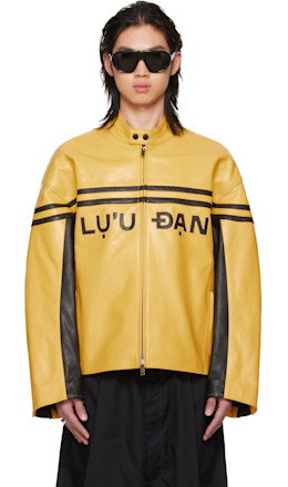 BRUCE LEE x LỰU ĐẠN Yellow Legacy Moto L-D Leather Jacket - LU'U DAN