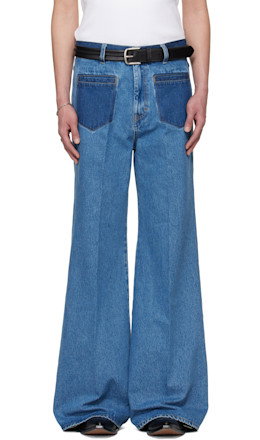 BRUCE LEE x LỰU ĐẠN Blue Nocturnal Flare Jeans - LU'U DAN