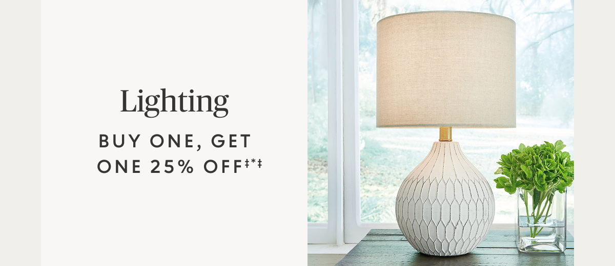 Buy one, get one 25% off lighting