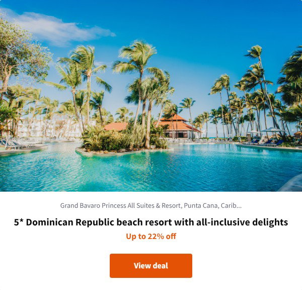 5* Dominican Republic beach resort with all-inclusive delights