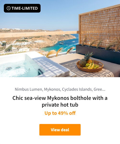 Chic sea-view Mykonos bolthole with a private hot tub