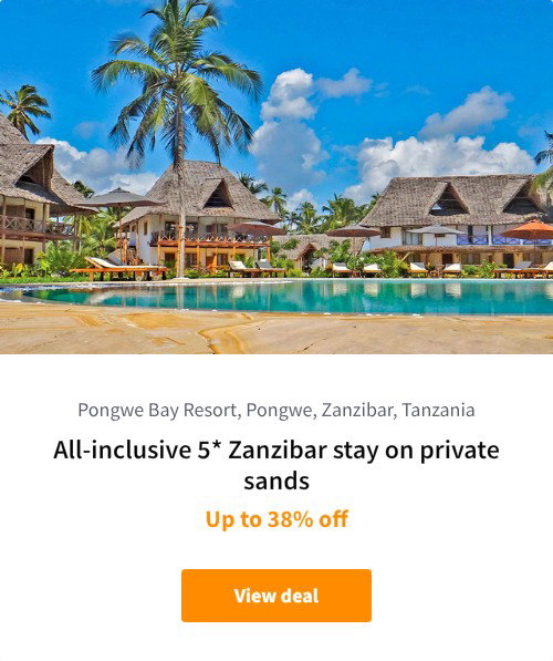All-inclusive 5* Zanzibar stay on private sands