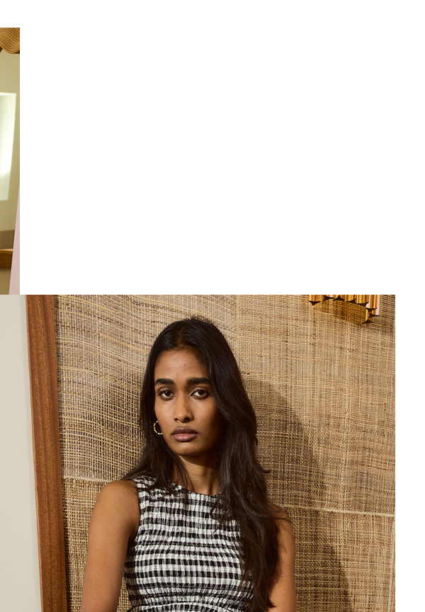 Maggie Linen Gingham Sleeveless Smocked Top