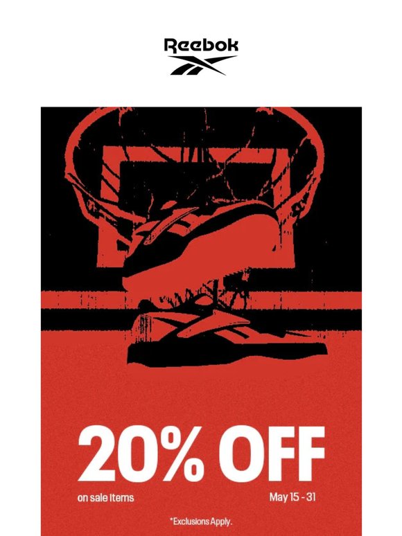 MORE REEBOK. MORE SAVINGS. 💥