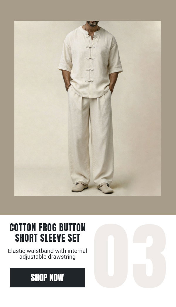 minimalist-cotton-frog-button-short-sleeve-shirt-set