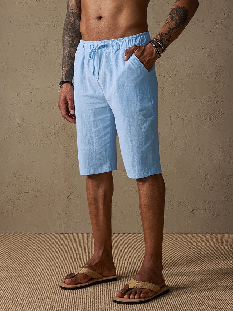 Image of Casual Cotton Drawstring Shorts