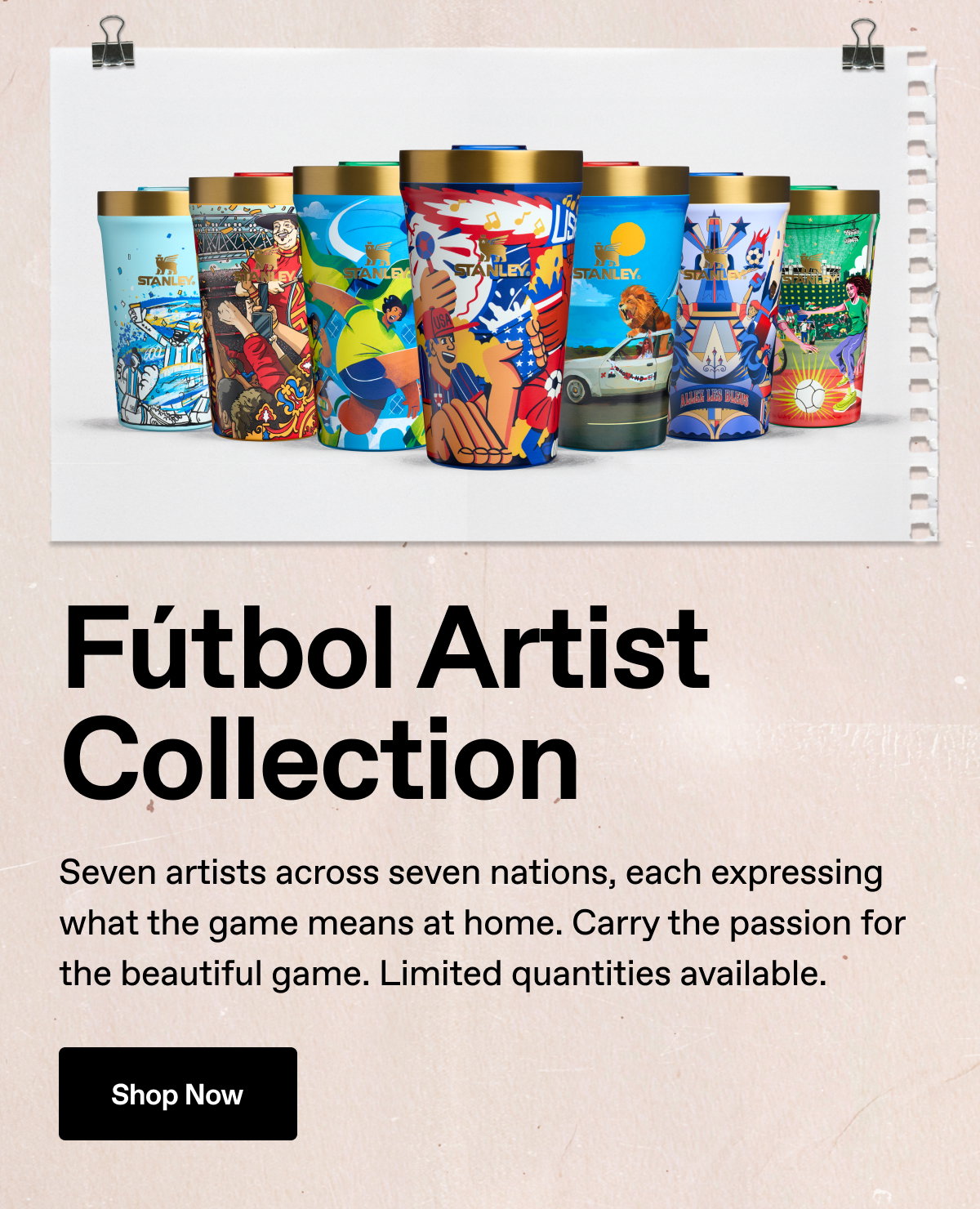 Fútbol Artist Collection. Seven artists across seven nations, each expressing what the game means at home. Carry the passion for the beautiful game. Limited quantities available. Shop Now.