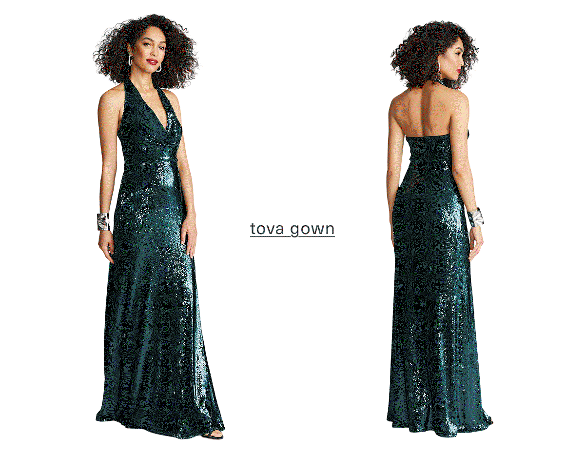 Tova Gown In Tinted Sequin