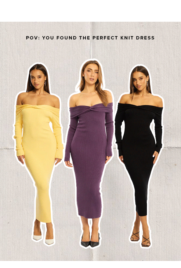 Black Knit Dress Long Sleeve Maxi