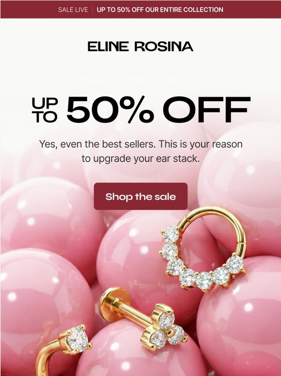 Treat yourself for less: up to 50% off