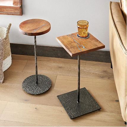 Turquoise Inlay Round Drink Table