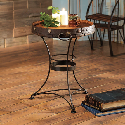 Tequila Barrel End Table