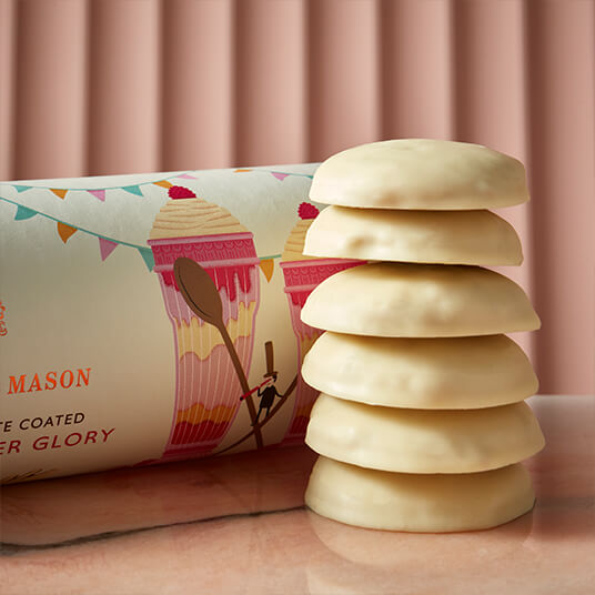 Knickerbocker Glory White Chocolate Coated Biscuits