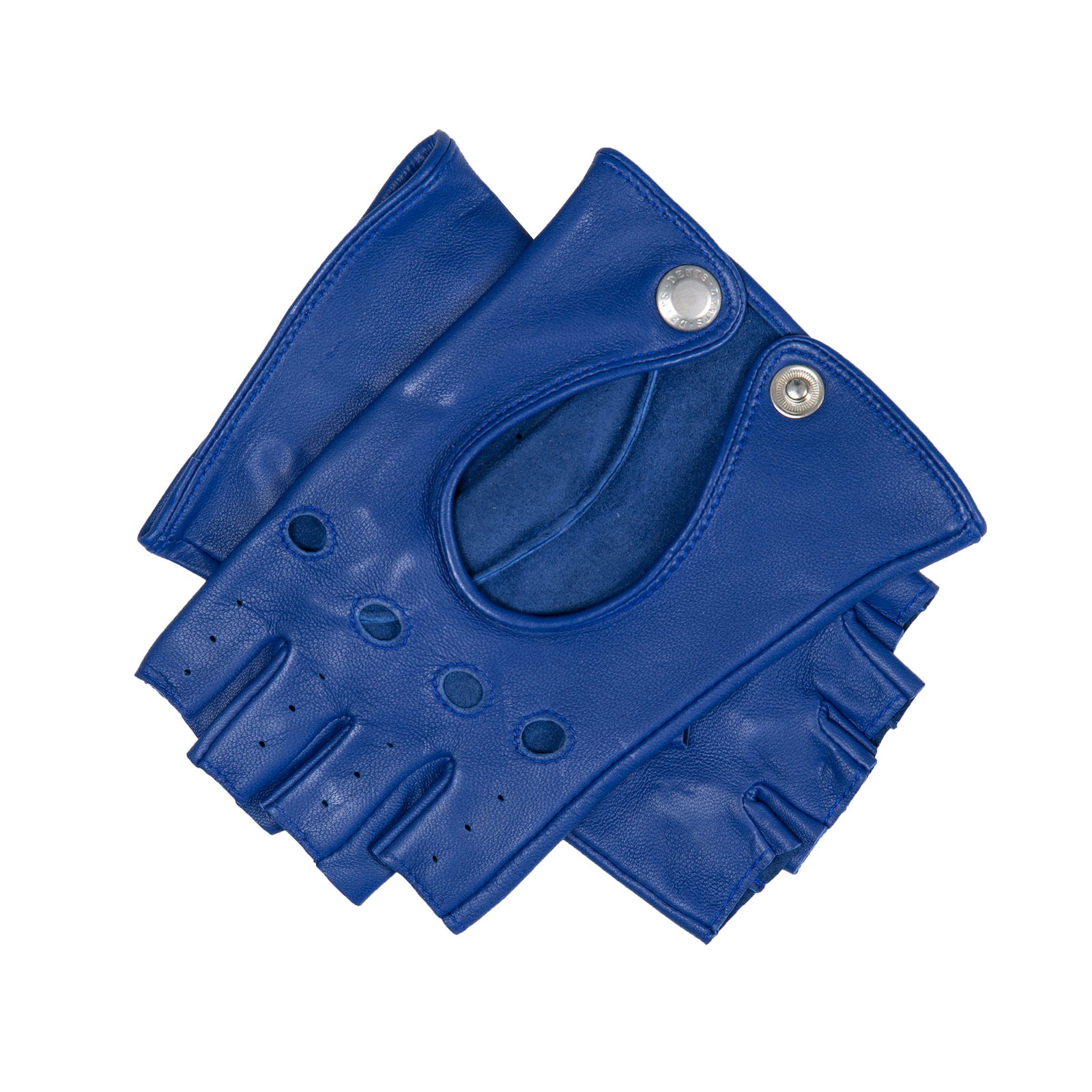 Women’s Fingerless Leather Driving Gloves in marine