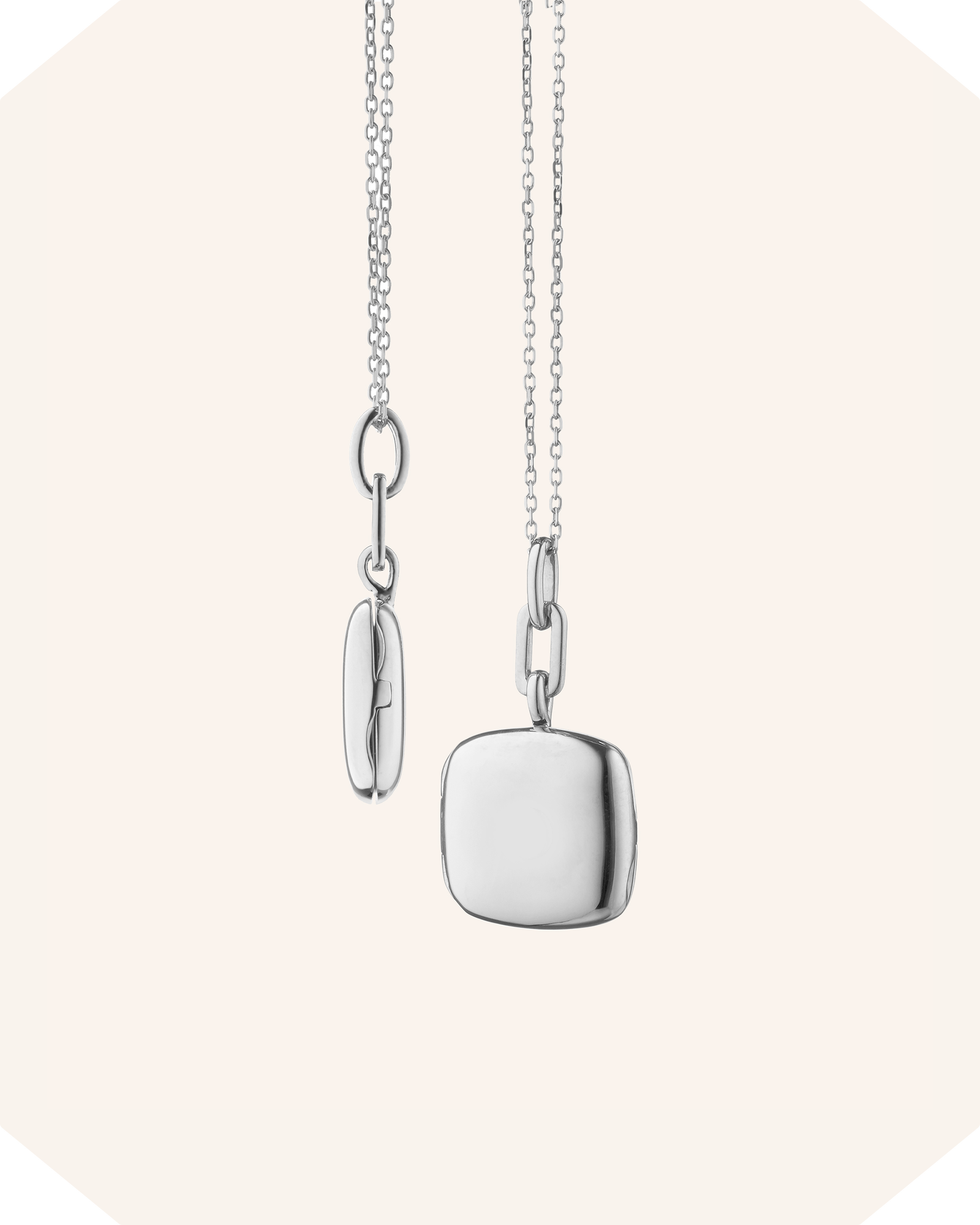 Slim "Viv" Sterling Silver Locket Necklace