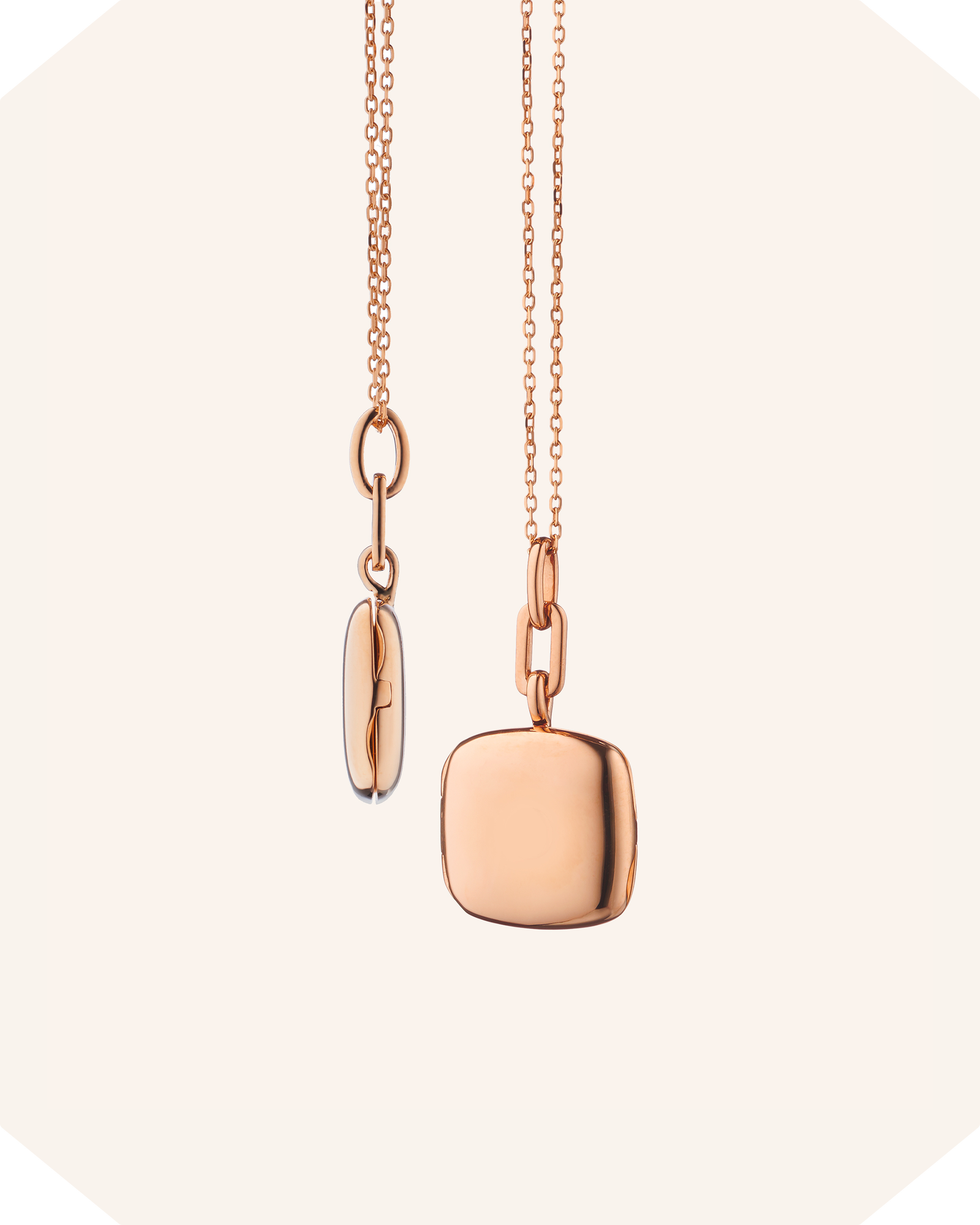 Slim "Viv" 18K Rose Gold Locket Necklace