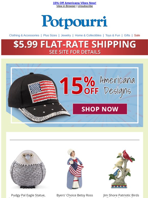 Red, White & Blue Looks—Now 15% Off